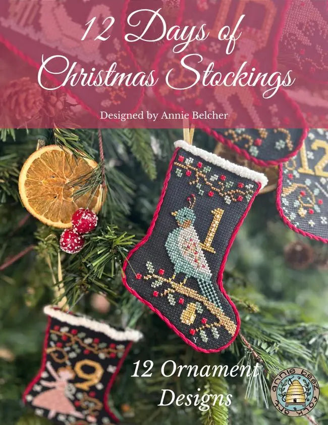 12 Days of Christmas Stockings by Annie Beez (Pre-order) Annie Beez Folk Art