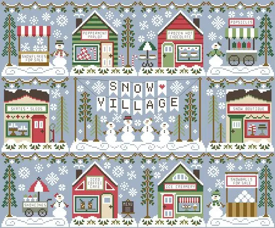 Snow Village Complete Set by Country Cottage Needleworks Country Cottage Needleworks