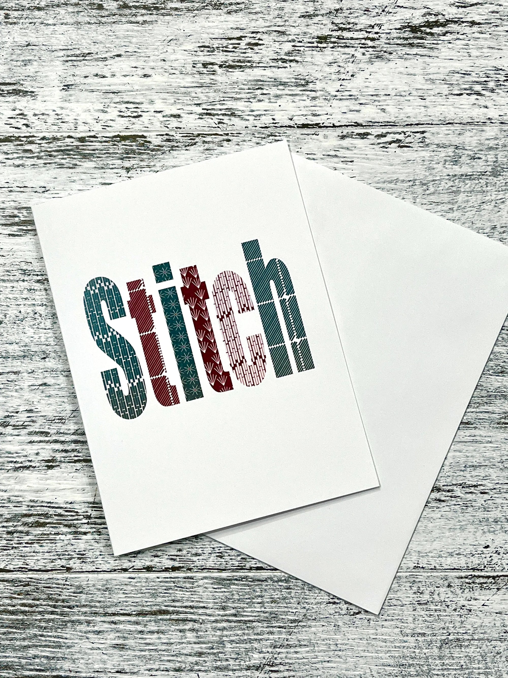 Stitch Red and Green Card Jenn Klein Designs