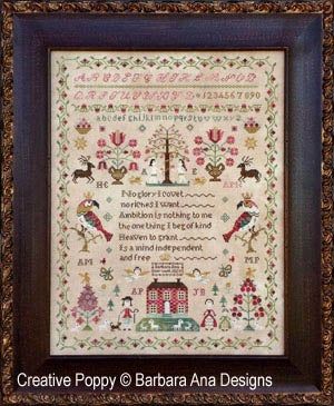 The Snooty Parrots Sampler by Barbara Ana Designs.