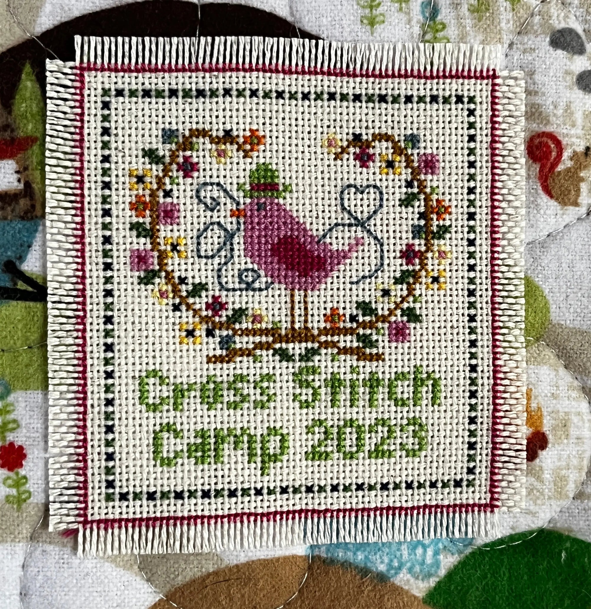 2023 Summer Cross Stitch Camp Badge by Colorado Cross Stitcher Colorado Cross Stitcher