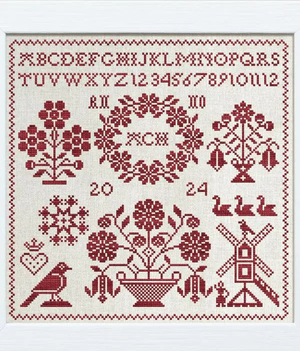 A Little Red Spring Sampler by Modern Folk Embroidery Modern Folk Embroidery
