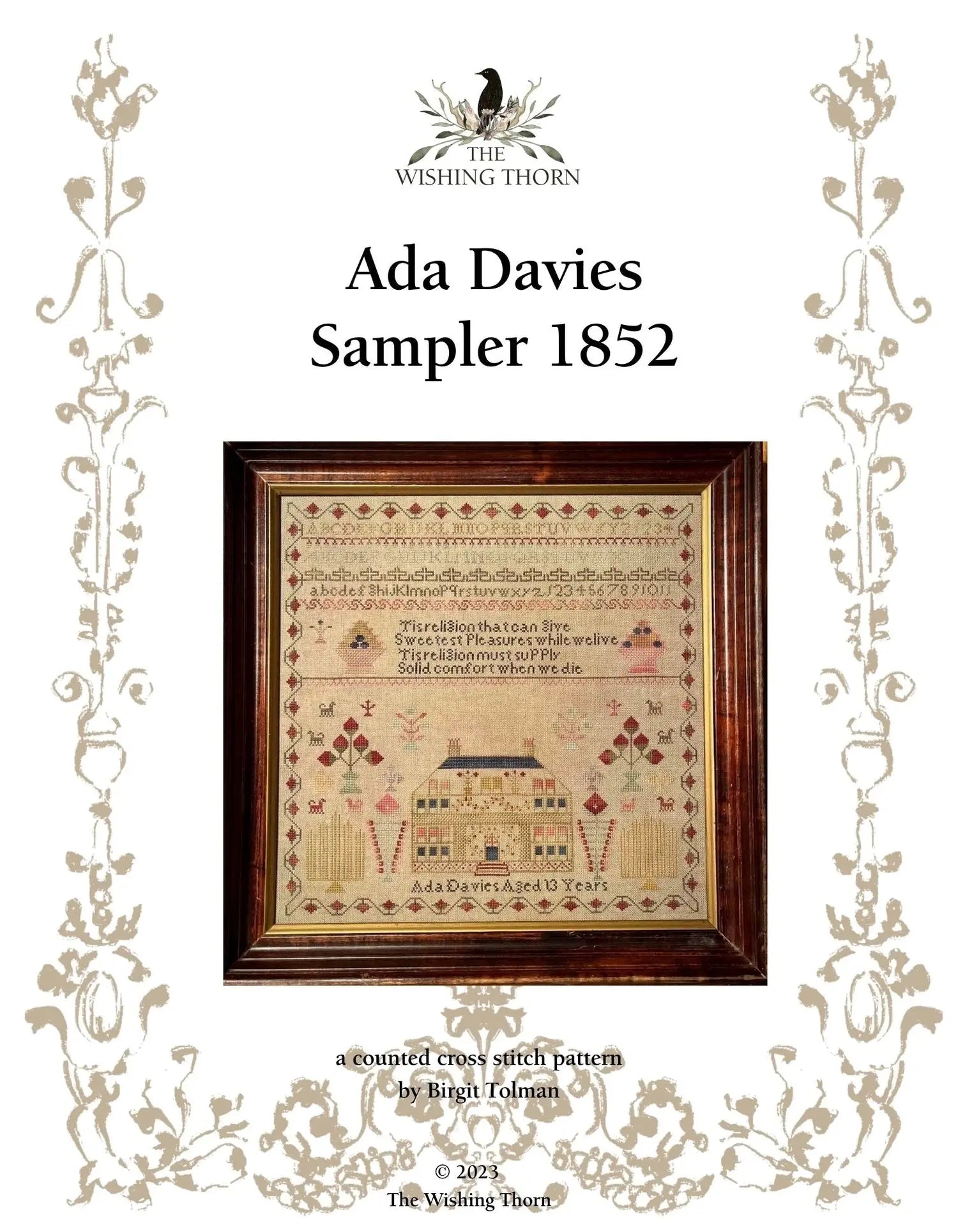 Ada Davies Sampler 1852 by The Wishing Thorn The Wishing Thorn