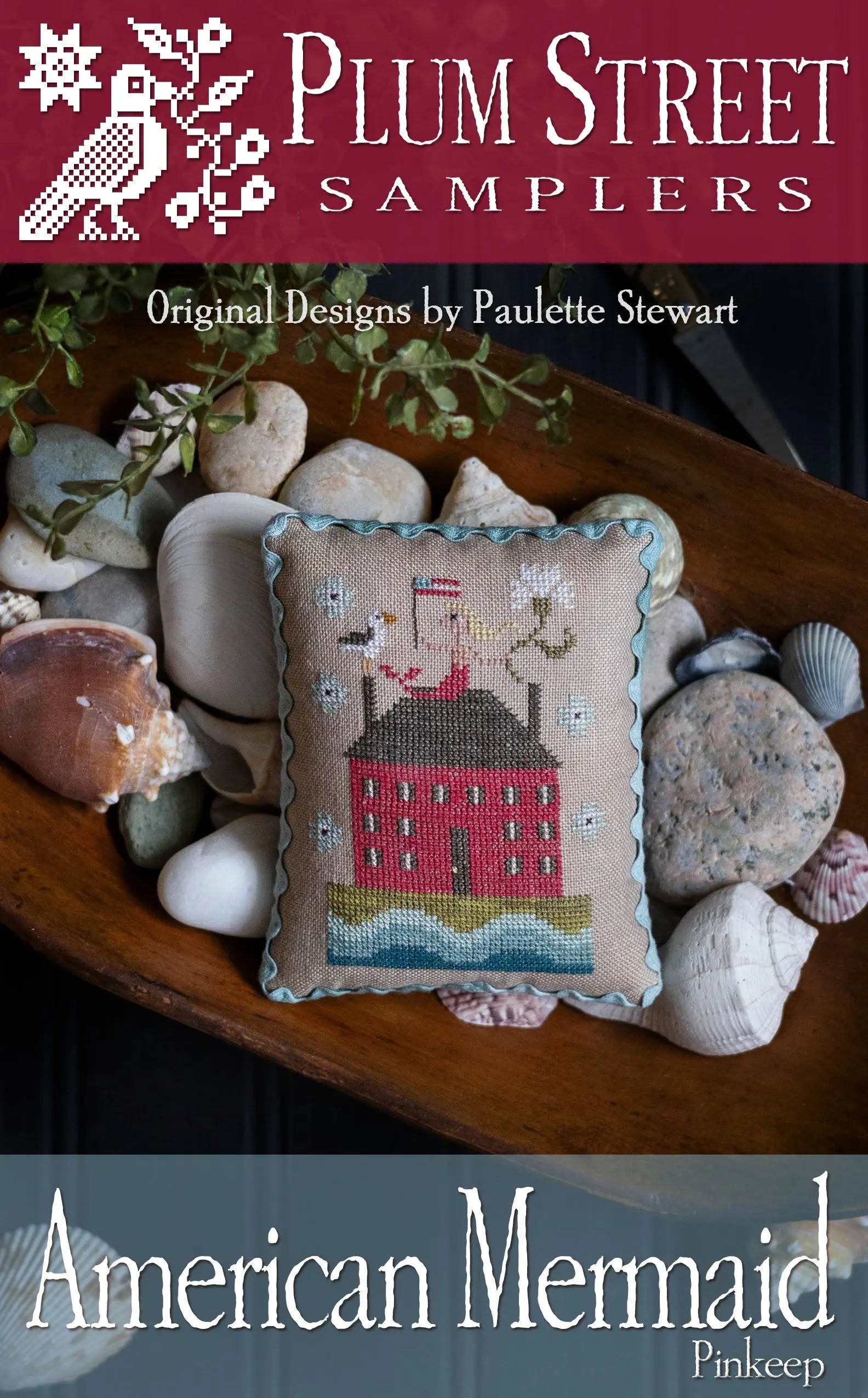 American Mermaid Pinkeep by Plum Street Samplers (Pre-order) Plum Street Samplers