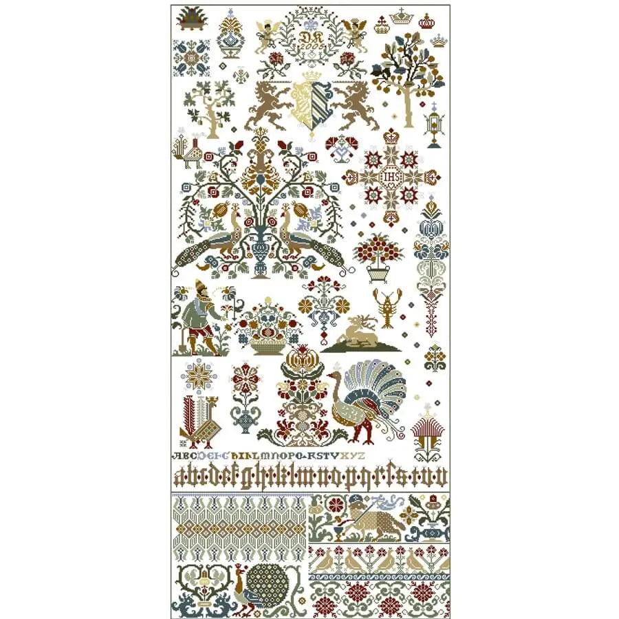 Barockes Mustertuch (Baroque Sampler) by Historische Stickmuster Historische Stickmuster