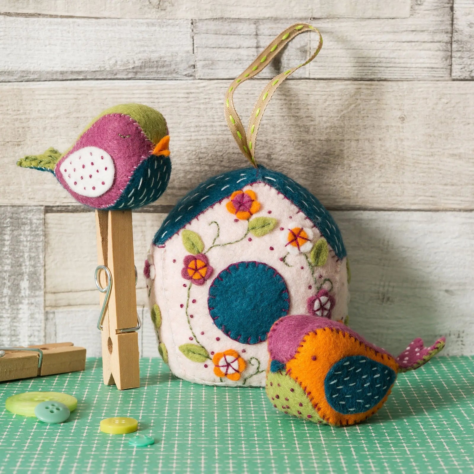 Birdhouse and Two Birds by Corinne Lapierre Corinne Lapierre