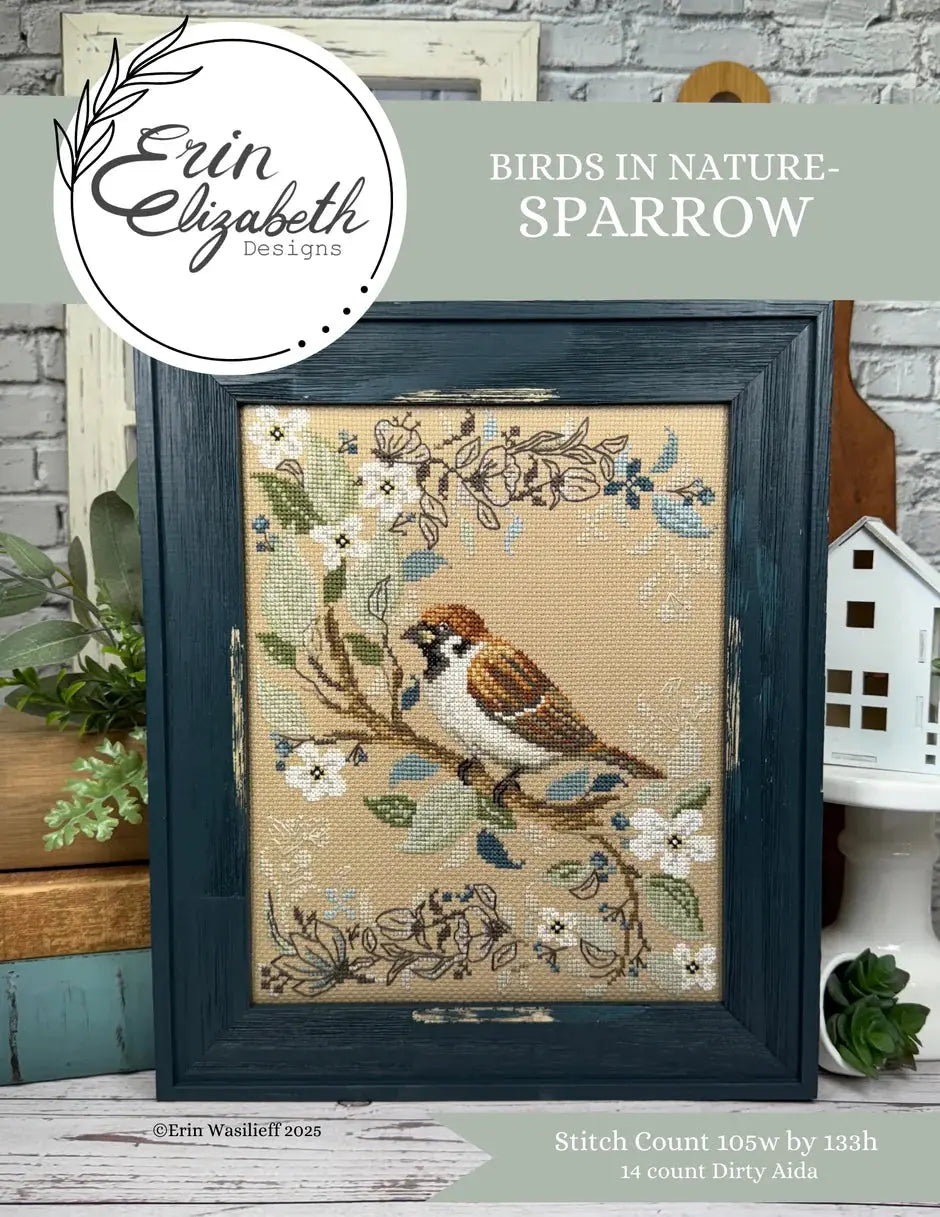 Birds in Nature - Sparrow by Erin Elizabeth Erin Elizabeth Designs