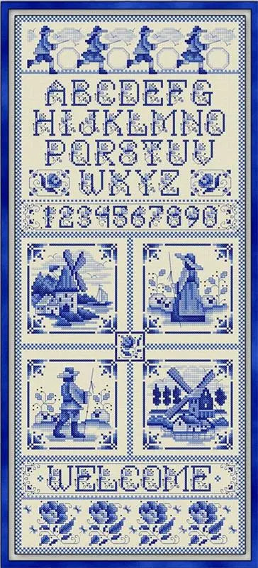 Blue Delft Sampler by Joan Elliott Joan Elliott