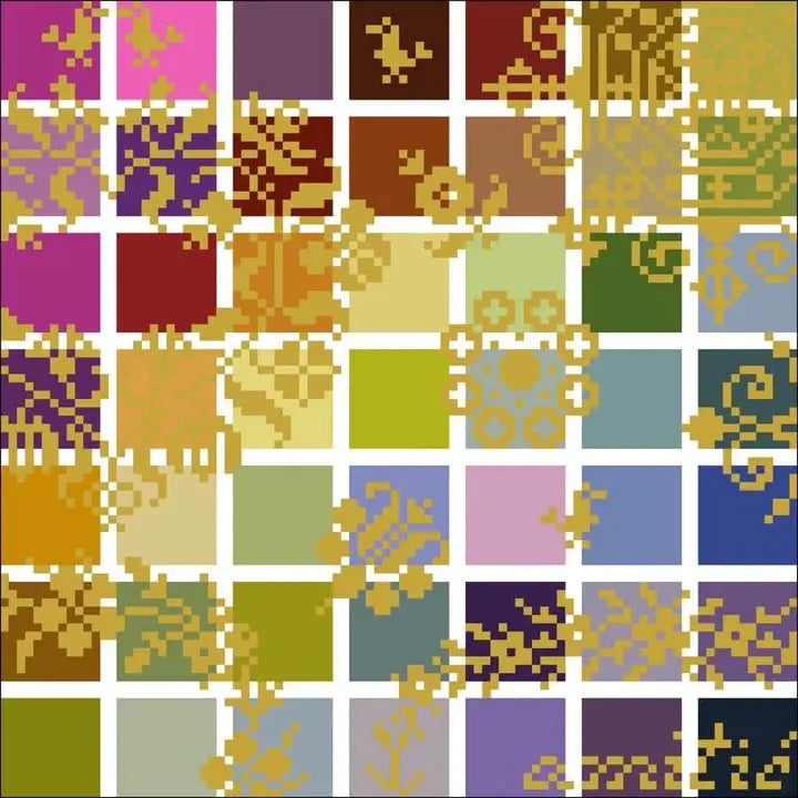 Die Farben von Au Ver a Soie (The Colors of Au Ver a Soie) by Historische Stickmuster Historische Stickmuster