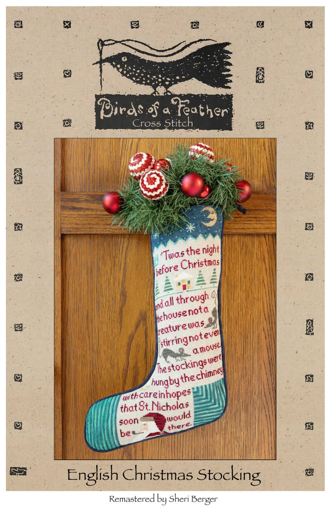 English Christmas Stocking by Birds of a Feather Birds of a Feather