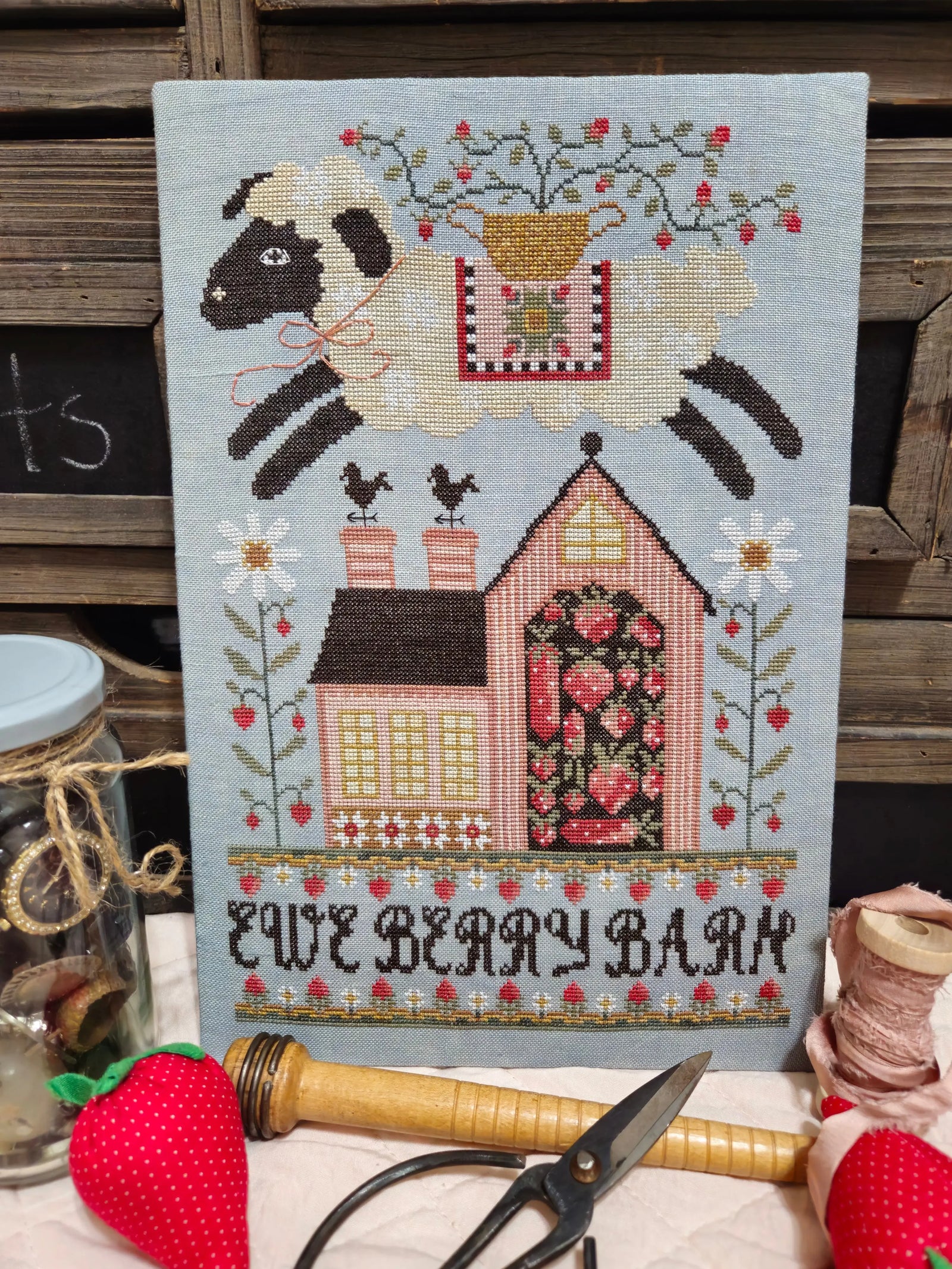 Ewe Berry Barn by Quaint Rose Needlearts (Pre-order) Quaint Rose Needlearts
