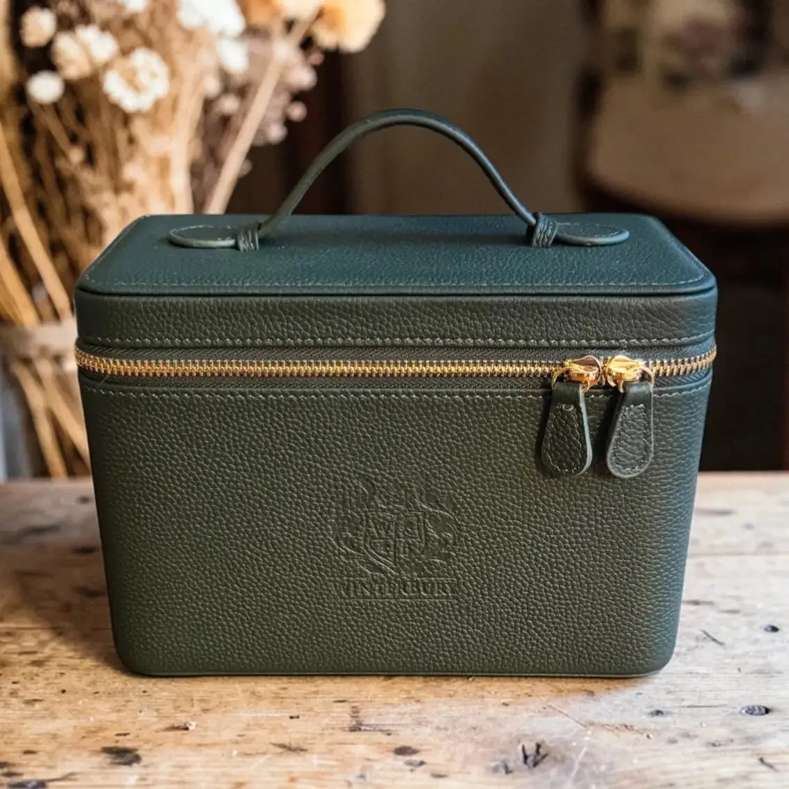 Green Double Tray Needlework Sewing Case by WinterBury WinterBury