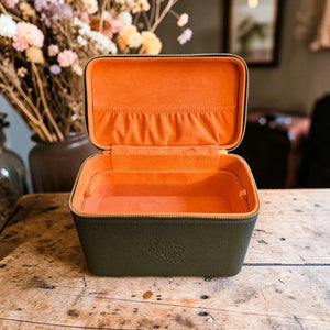 Green Double Tray Needlework Sewing Case by WinterBury WinterBury