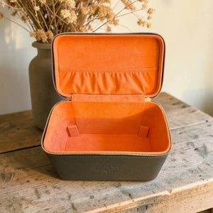 Green Double Tray Needlework Sewing Case by WinterBury WinterBury