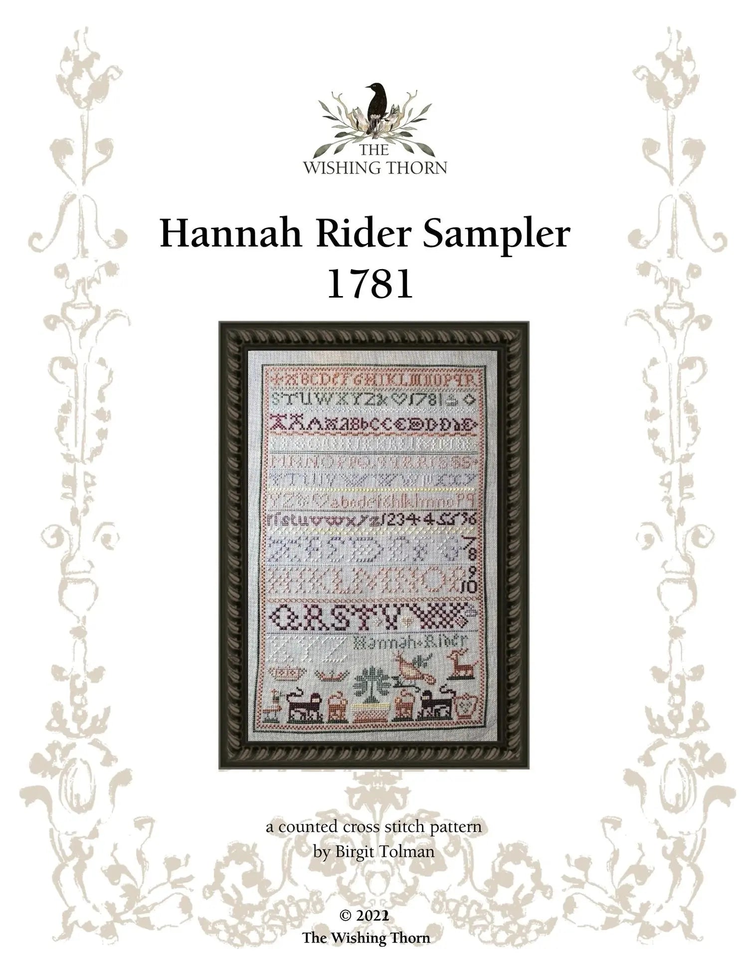 Hannah Rider Sampler 1782 by The Wishing Thorn The Wishing Thorn