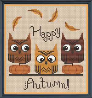 Happy Owloween/Happy Autumn by Luminous Fiber Arts Colorado Cross Stitcher