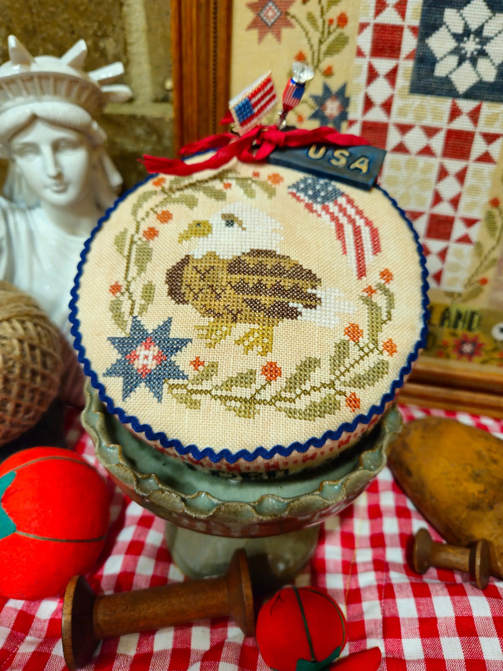 Heal Our Land Pin Drum by Quaint Rose Needlearts Quaint Rose Needlearts