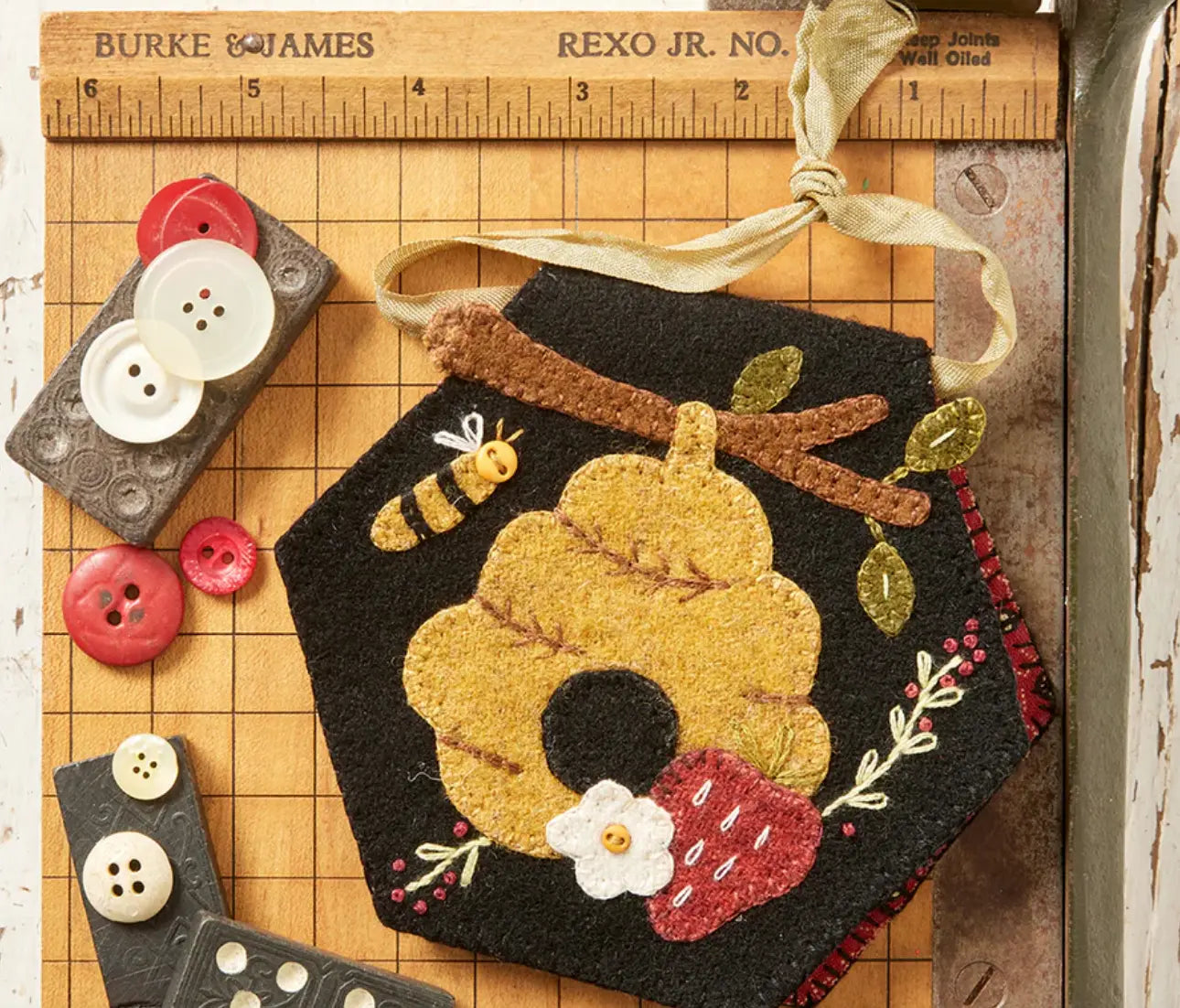 Hexi Hive Needlekeep Wool Applique by Buttermilk Basin Buttermilk Basin