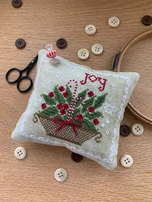 Holly Basket Pinkeep by Stitches by Ethel Stitches by Ethel