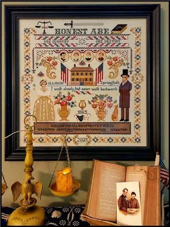 Honest Abe (Abraham Lincoln) Sampler by Twin Peak Primitives Twin Peak Primitives