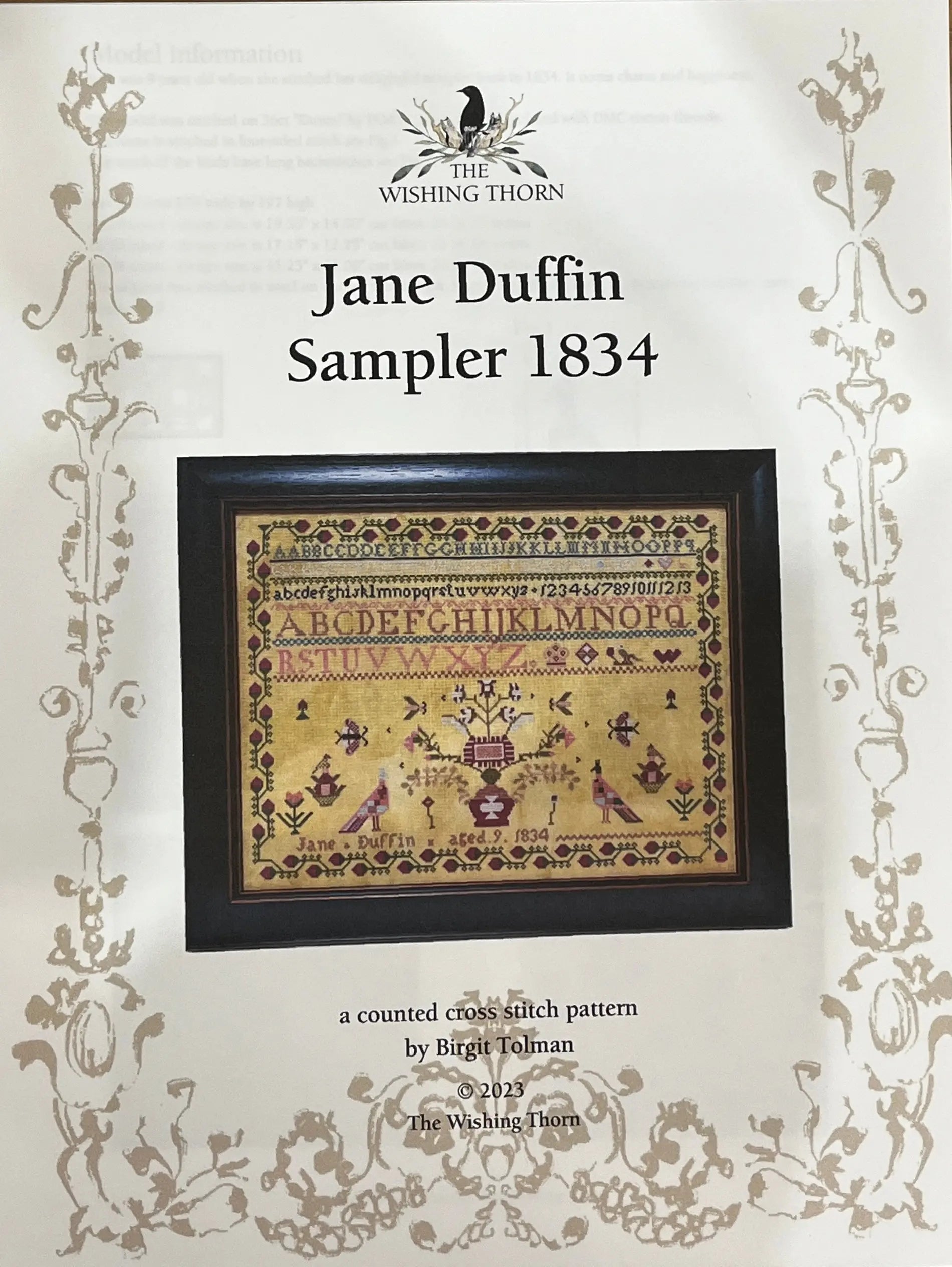 Jane Duffin Sampler 1834 by The Wishing Thorn The Wishing Thorn