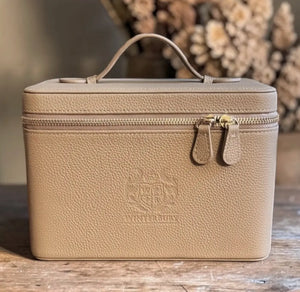 Khaki Leather Double Tray Needlework Sewing Case by WinterBury WinterBury