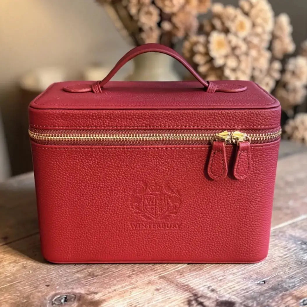 Maroon Double Tray Needlework Sewing Case by WinterBury WinterBury