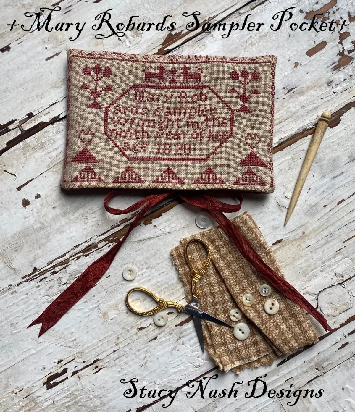Mary Robards Sampler Pocket by Stacy Nash (Pre-order) Stacy Nash Primitives