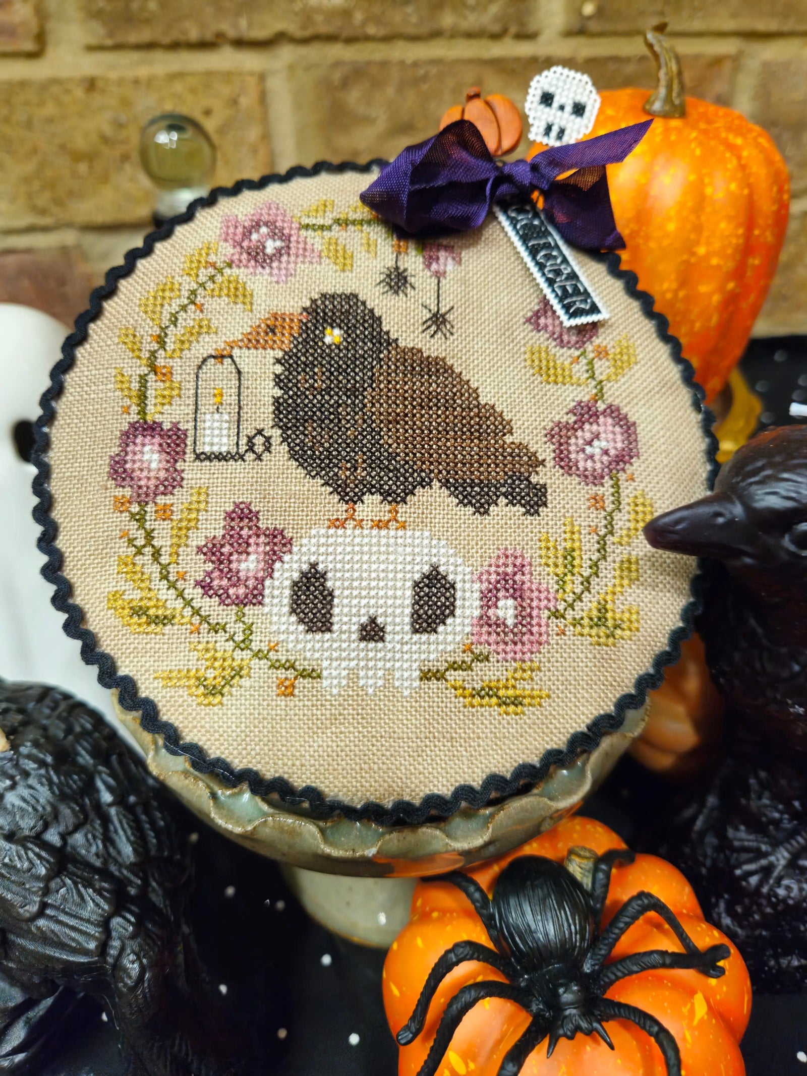 Month 10 Crow by Quaint Rose Needlearts (Pre-order) Quaint Rose Needlearts
