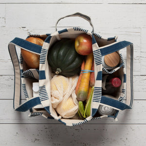 Navy Strip Canvas Tote Danica