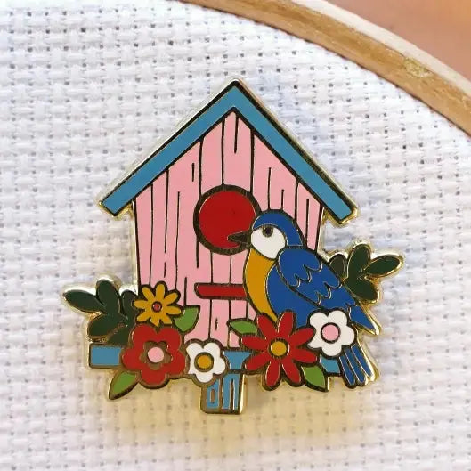 Needle Minder - Birdhouse Caterpillar Cross Stitch