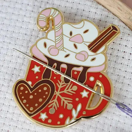Needle Minder - Hot Cocoa Caterpillar Cross Stitch