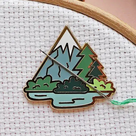 Needle Minder - Mountain Caterpillar Cross Stitch