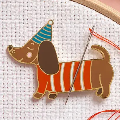 Needle Minder - Party Dachshund Caterpillar Cross Stitch