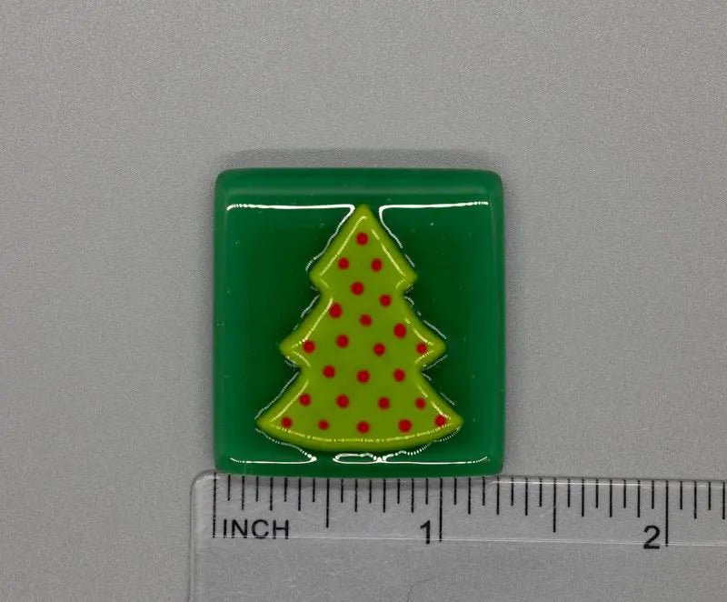 Needle Minder Tree with Red Dots by Beau Verre Art Beau Verre Art