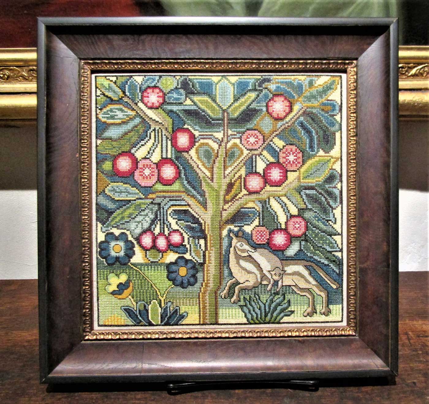 Needlework Panel of a Fruit Tree with Two Animals by The Scarlet Letter The Scarlet Letter