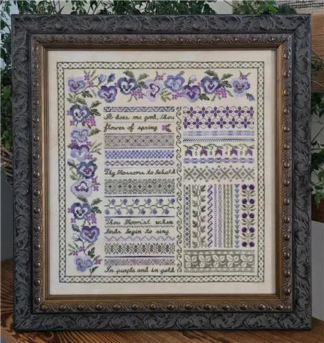 Pansy Garden by Samplers & Primitives Samplers Not Forgotten