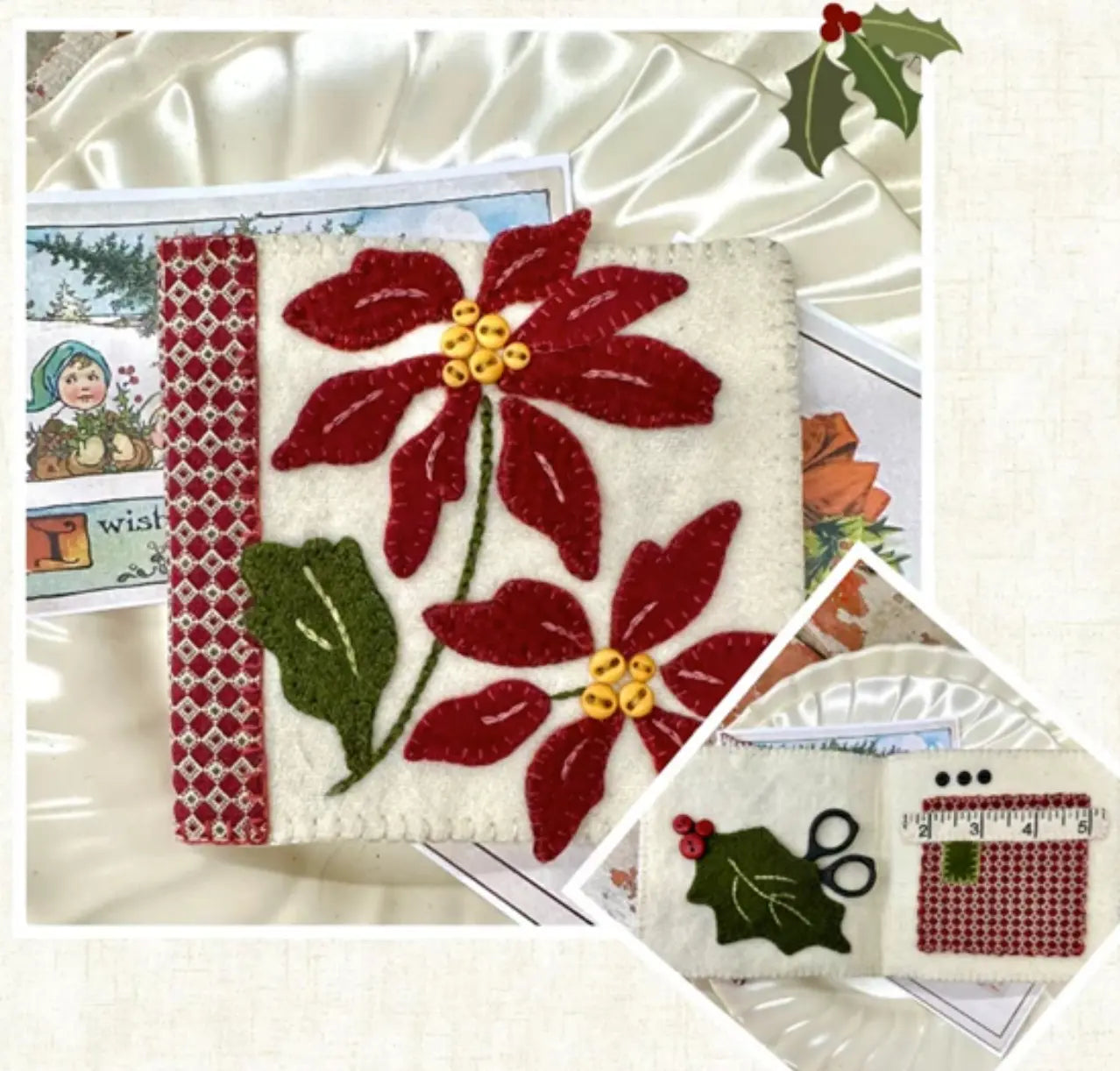 Poinsettia Needlekeep Wool Applique by Buttermilk Basin Buttermilk Basin