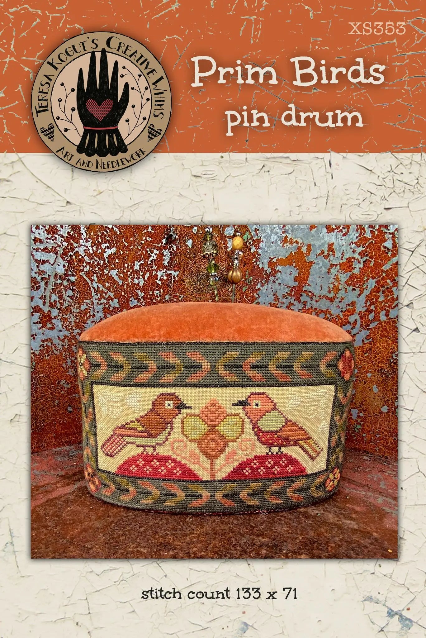 Prim Birds Pin Drum by Teresa Kogut (pre-order) Teresa Kogut