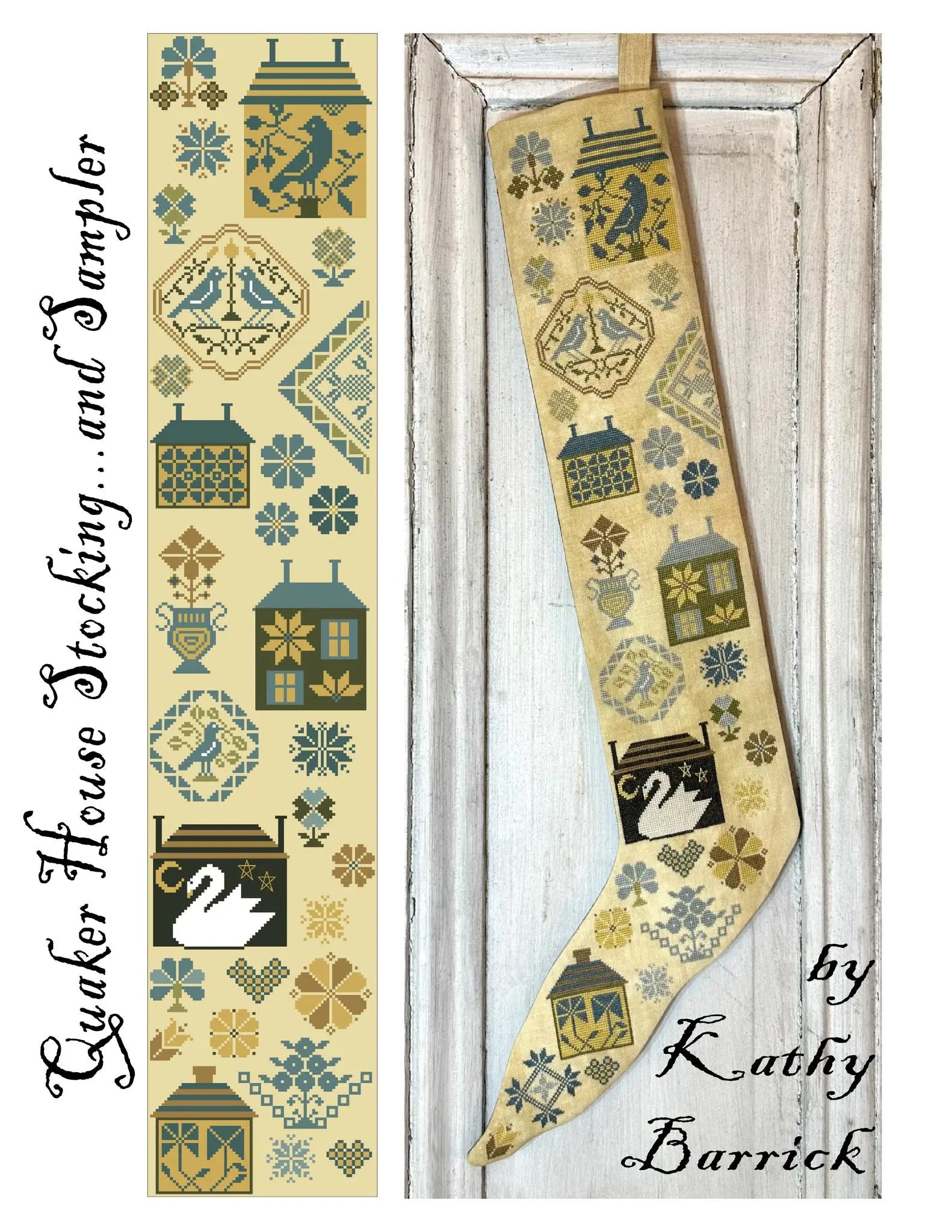 Quaker House Stocking & Sampler by Kathy Barrick (pre-order) Kathy Barrick