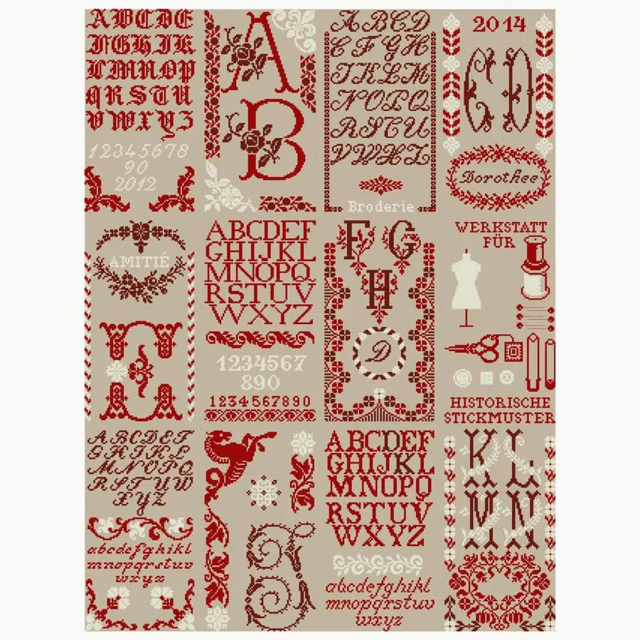 Setzkastenmuster 1 (Type Case 1) by Historische Stickmuster Historische Stickmuster