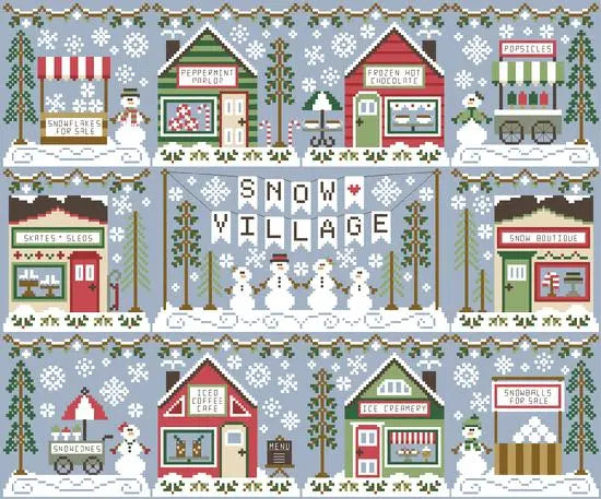 Snow Village Complete Set by Country Cottage Needleworks Country Cottage Needleworks