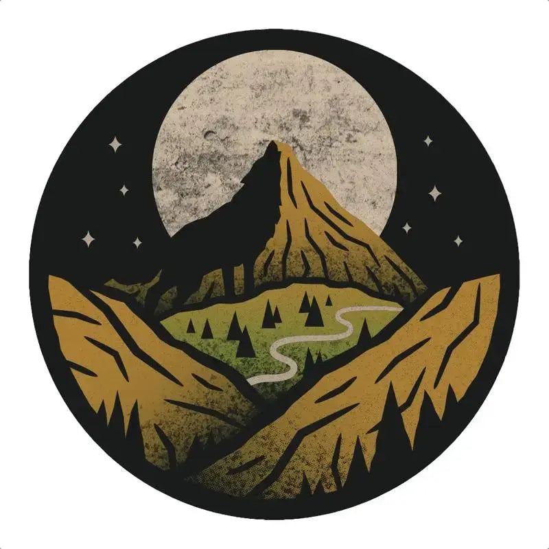 Sticker - Night Mountain and Moon Sticker Art