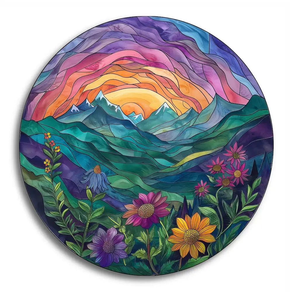Sticker - Colorful Mountain Sunrise Sticker Art