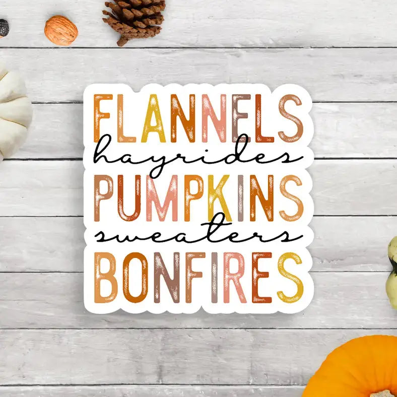 Sticker - Flannels, Pumpkins, Bonfires Expression Design