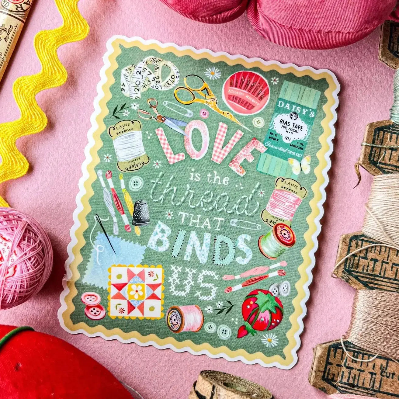 Sticker - Love is the Thread that Binds Katie Daisy