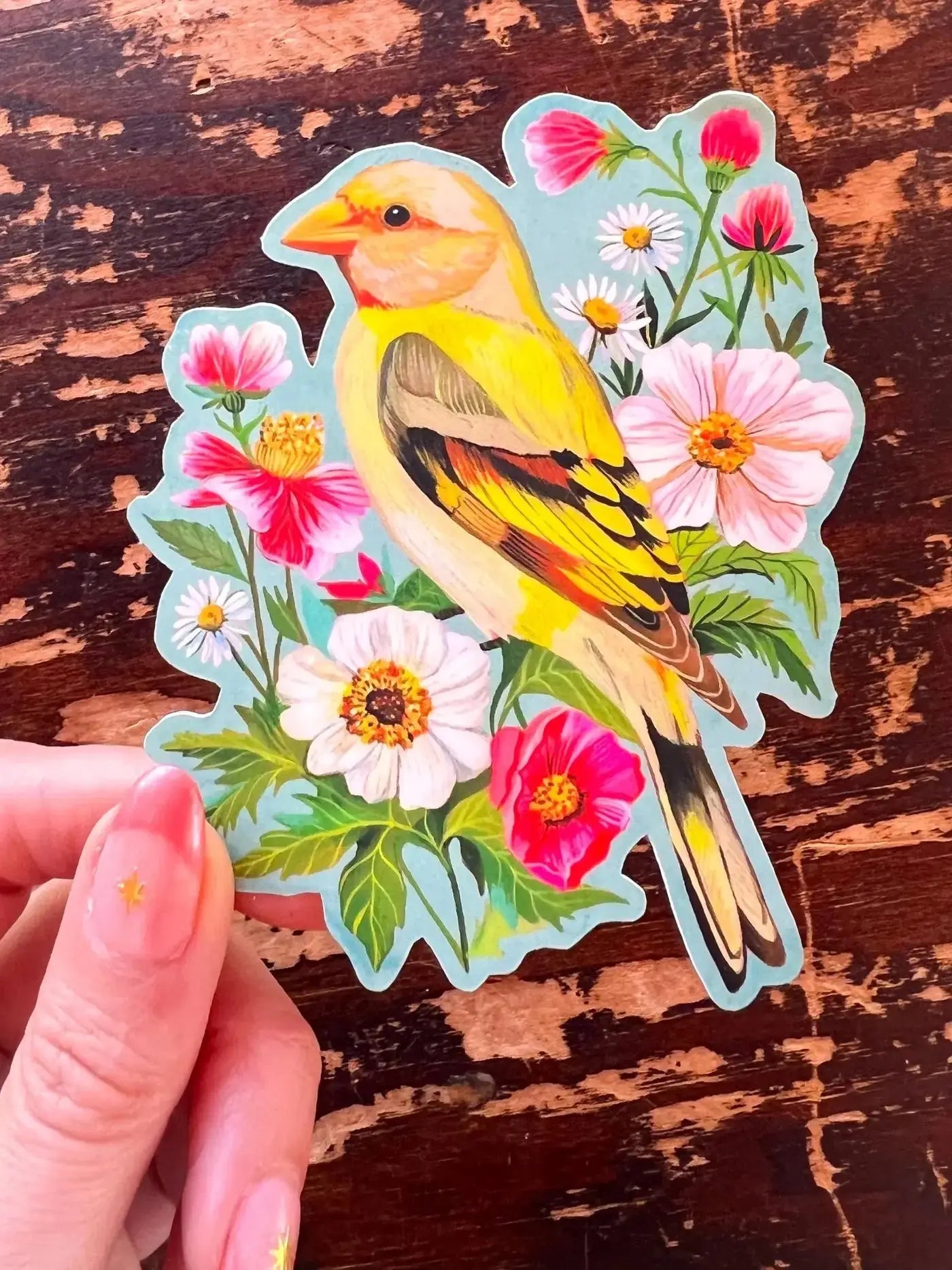 Sticker - Meadow Bird & Flowers Katie Daisy