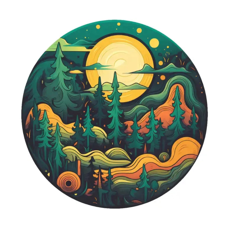 Sticker - Nature Dreaming Trippy Moon Sticker Art