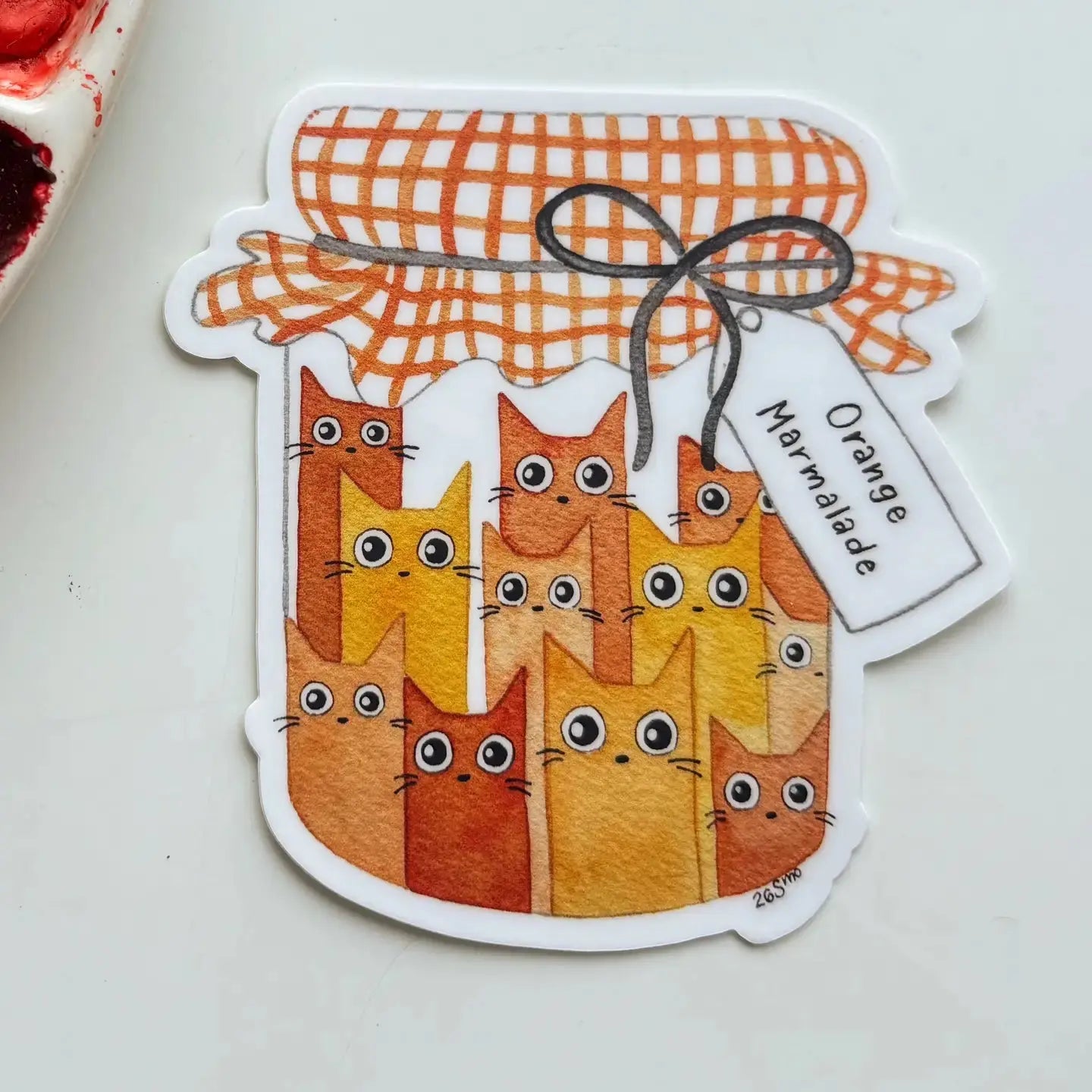 Sticker - Orange Marmalade Cats Owlfeathers Watercolor