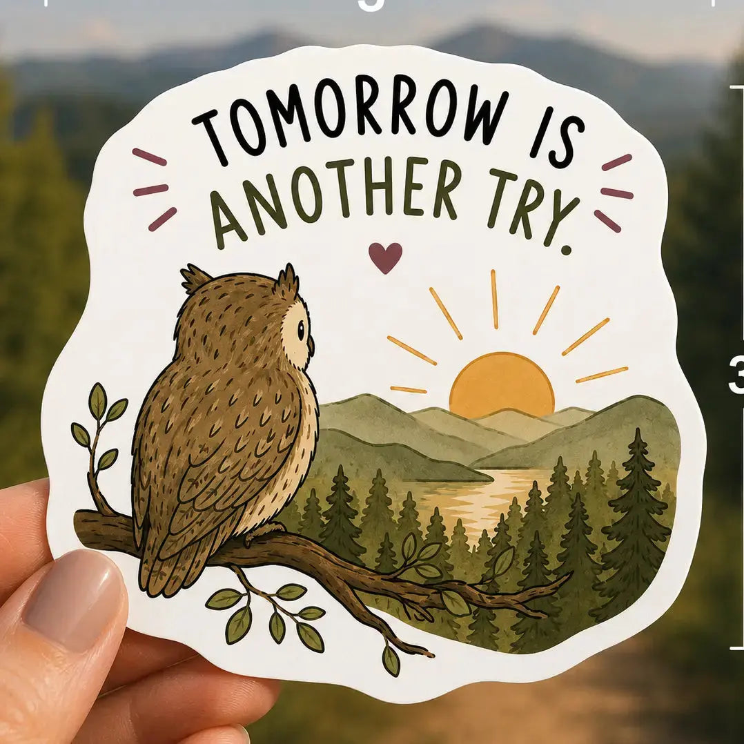 Sticker - Owl Tomorrow Is Another Try Mildly Overwhelmed
